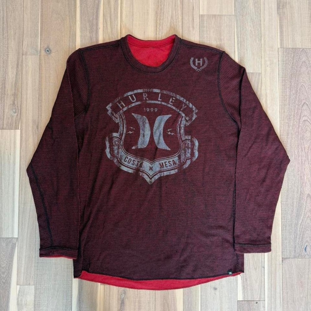 Y2K Surfwear Hurley Red reversible Long sleeve sz XL